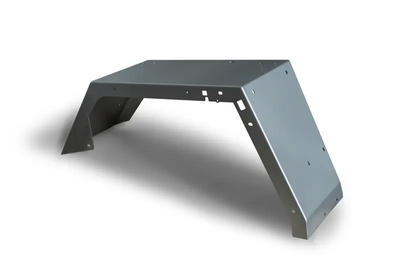 Powder-coated welded fender, studio shot